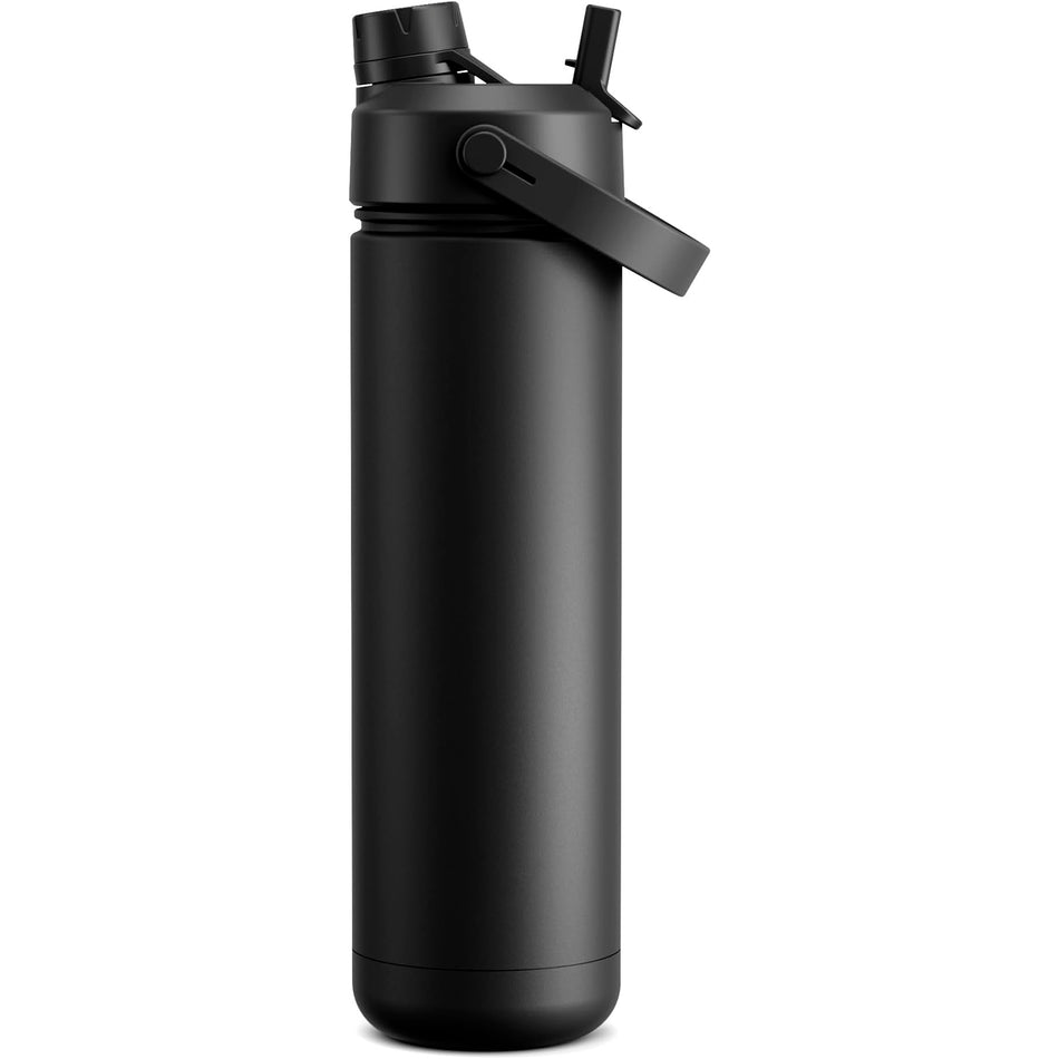Aquapureline Dark Knight Stainless Steel Insulated Water Bottle with 2-in-1 Straw & Spout Lid – 26oz