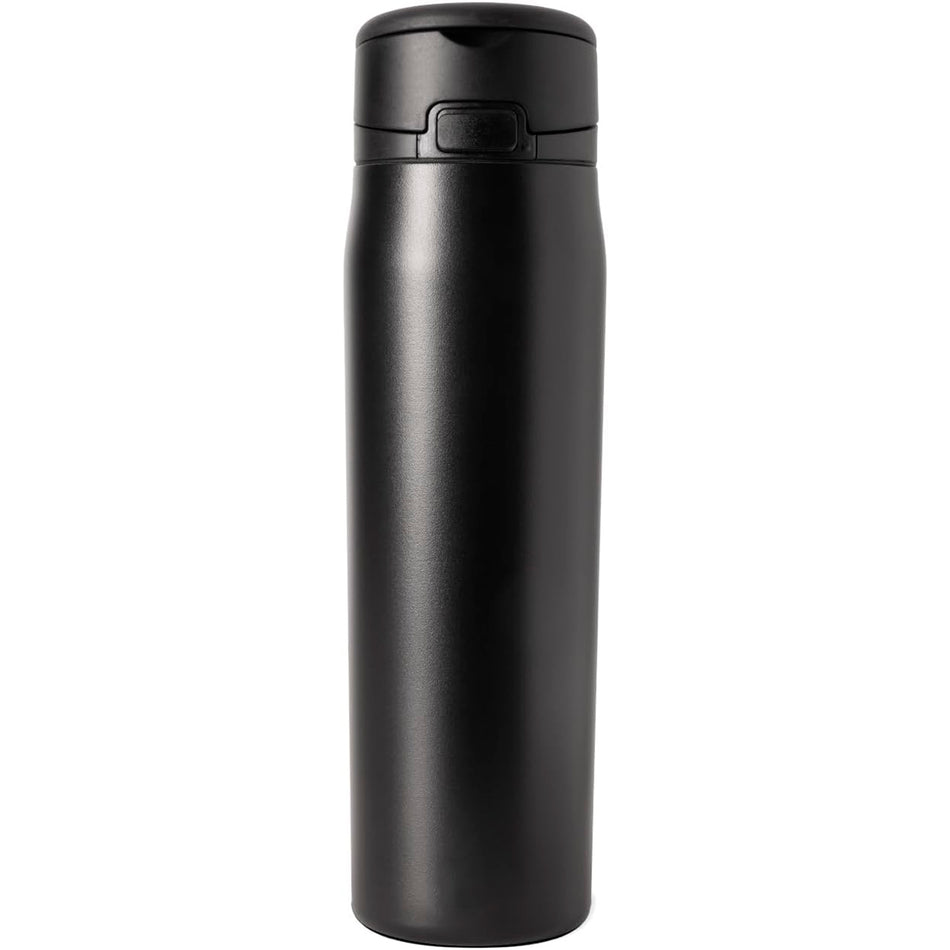 Aquapureline Mesa Loop Stainless Steel Water Bottle with Straw – 24oz Midnight Black, Cupholder Friendly